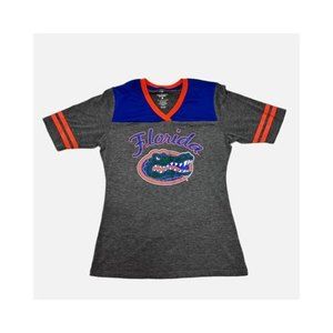 Florida Gators Womens V Neck T Shirt with Beaded Gator size Small